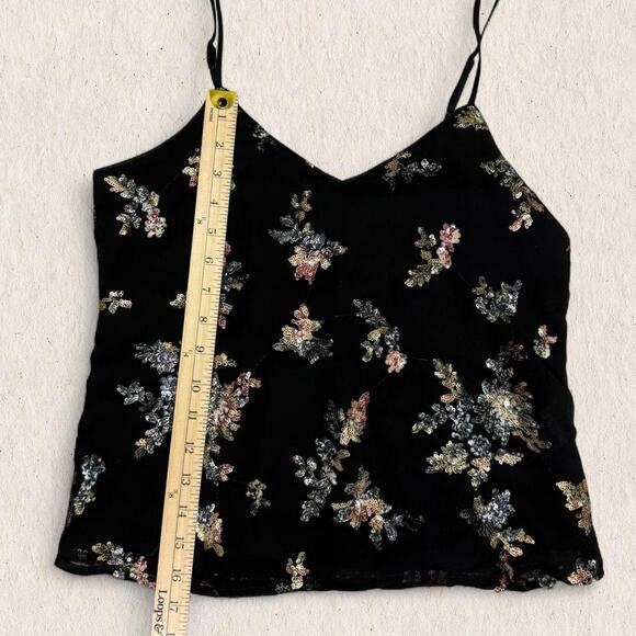 Banana‎ Republic black sequin floral cami top - Size XS - fairycore whimsygoth - Picture 8 of 8